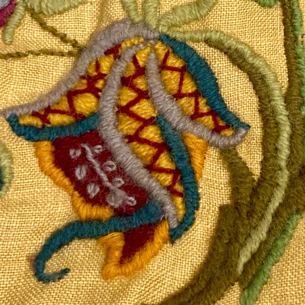 Vintage Handstitched Crewel Needlepoint Handbag Double Sided Design - Picture 4 of 14
